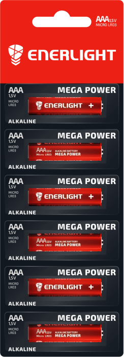 Батарейка ENERLIGHT MEGA POWER AAA MB 1*6