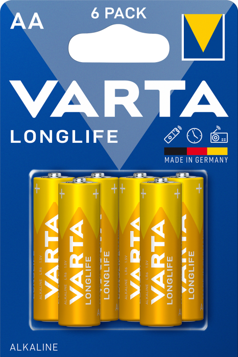Батарейка VARTA LONGLIFE AA BLI 6 ALKALINE