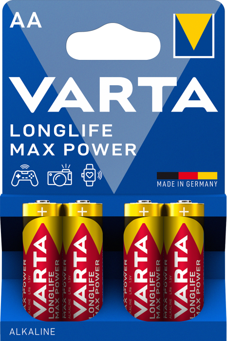 Батарейка VARTA LONGLIFE MAX POWER AA BLI 4 шт