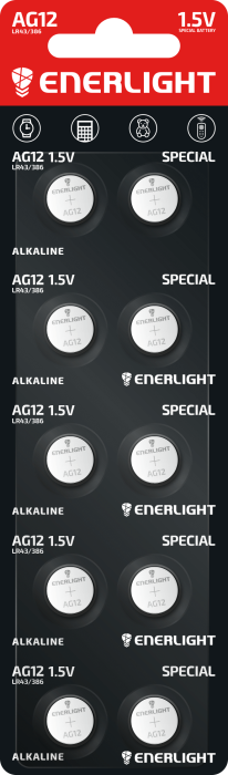 Батарейка ENERLIGHT Special Alkaline AG12 (LR43/386)