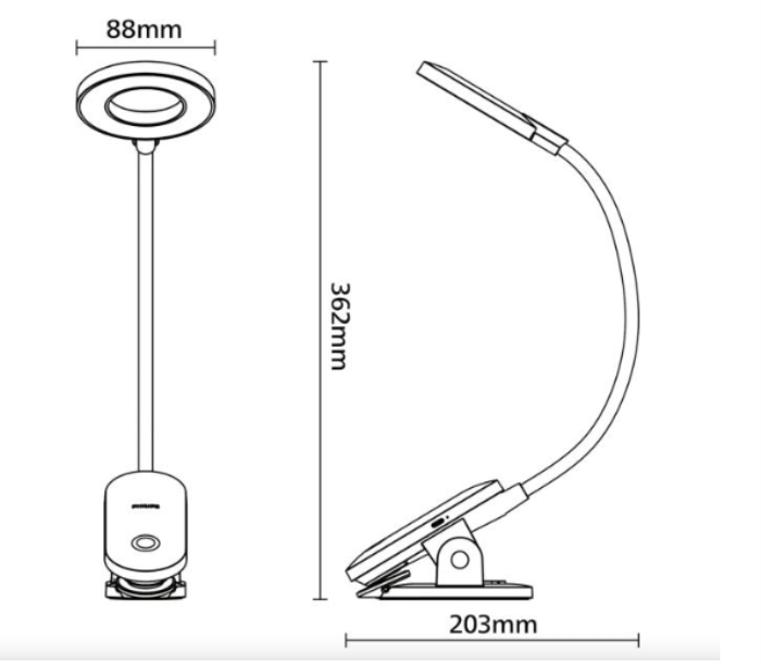 Світильник настільний акумуляторний ForysClip DSK206 5W 40K W USB