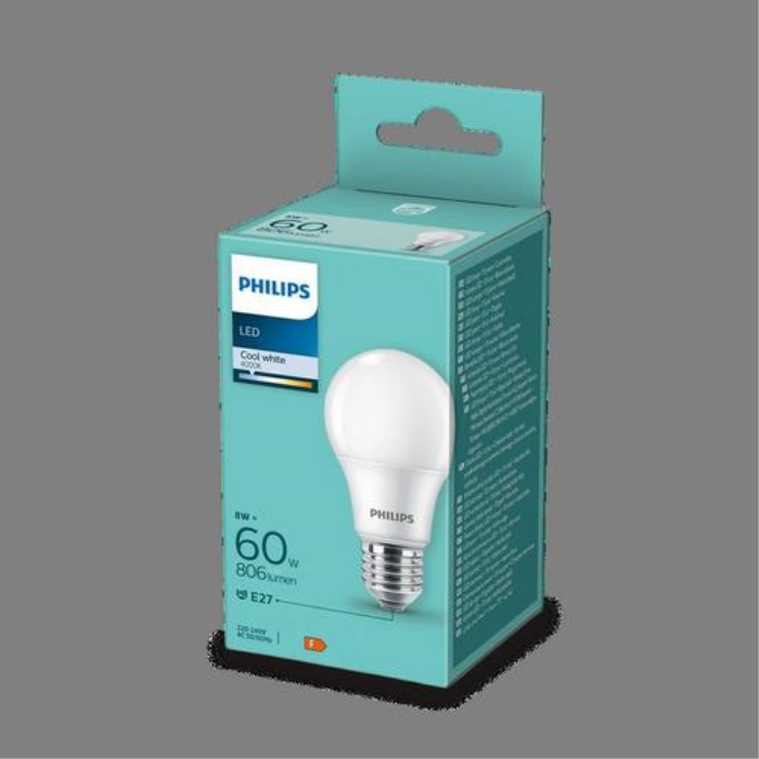Лампа LED 60W A60 E27 CW 230V FR ND 1PF/6 DISC