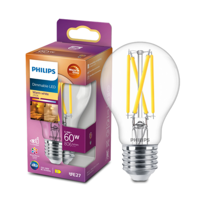 Лампа LED classic 60W A60 E27 CL WGD90 димуюча