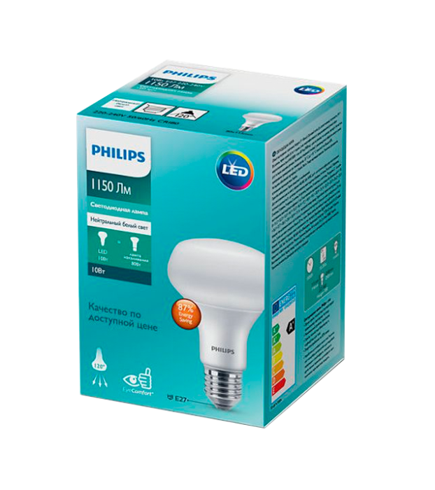 Лампа світлодіодна Philips ESS LEDspot 10W 1150Lm E27 R80 840