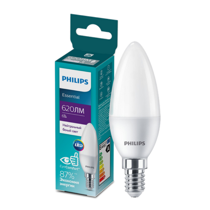 Лампа ESS LED Candle 6W 620lm E14 827 B35FR