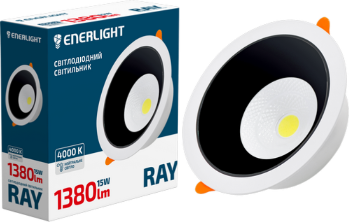 Cвітильник стельовий світлодіодний ENERLIGHT RAY 15Вт 4000К