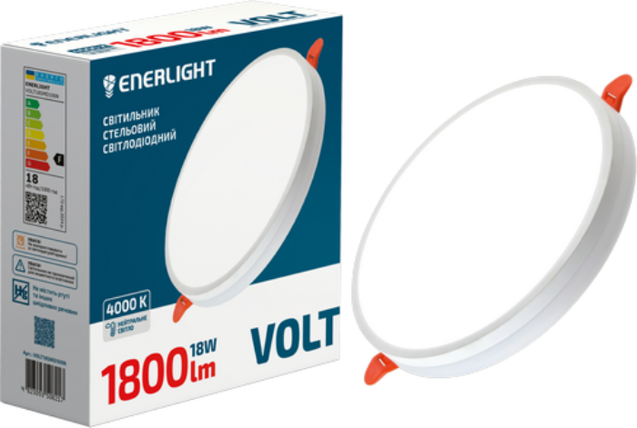 Cвітильник стельовий світлодіодний ENERLIGHT VOLT 18Вт 4000К