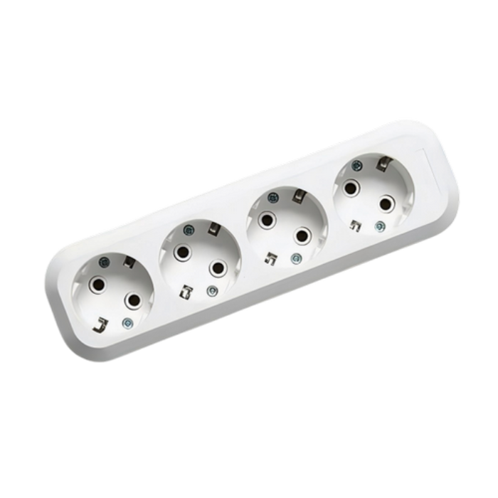Розетка зовнішня ENERLIGHT 4-місна із заземленням 16А ІР20