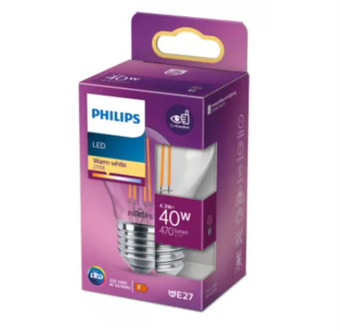 Лампа LEDclassic 40W E27 WW P45 CL ND RFSRT4 