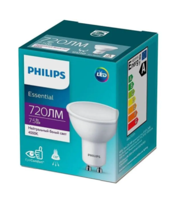 Лампа ESSLEDspot 8W 720lm GU10 840120DND 