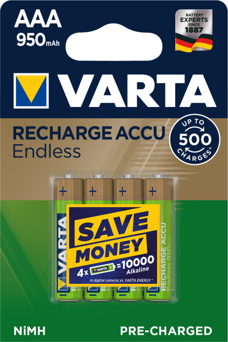 Акумулятор VARTA Accu Endless AAA 500 Cycles 950mAh BLI 4
