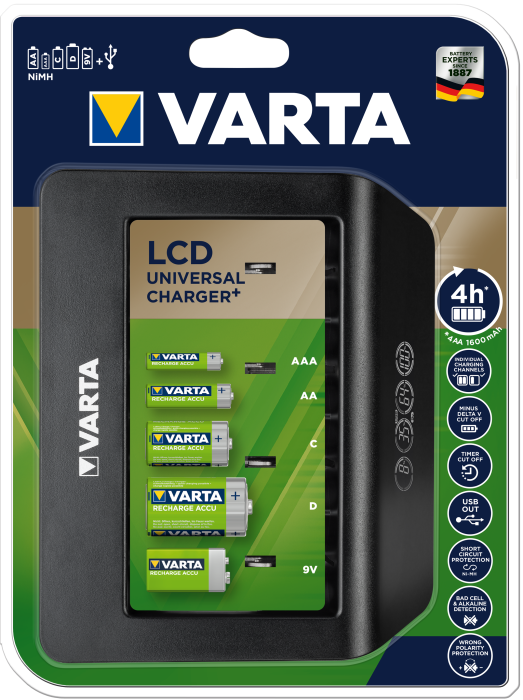 Зарядний пристрій VARTA LCD UNIVERSAL CHARGER PLUS