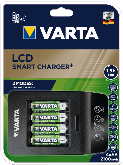 Зарядний пристрій VARTA LCD SMART CHARGER 57684 + 4X 56706
