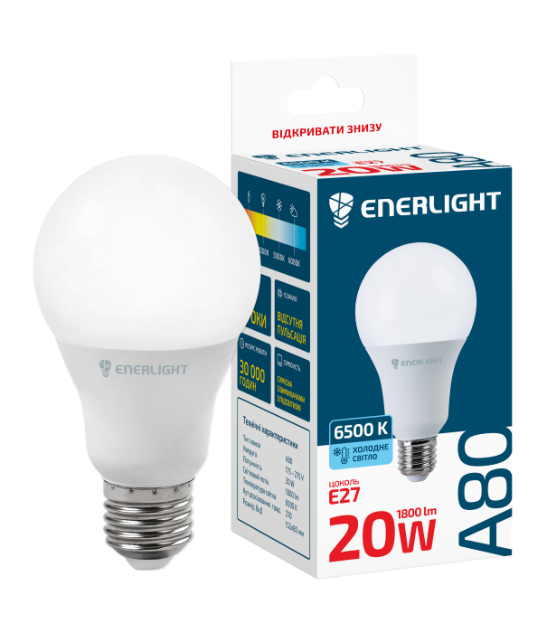 Лампа світлодіодна ENERLIGHT A80 20Вт 6500K E27