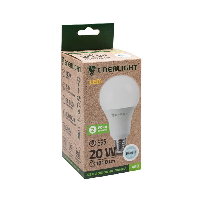 Лампа світлодіодна ENERLIGHT A80 20Вт 6500K E27