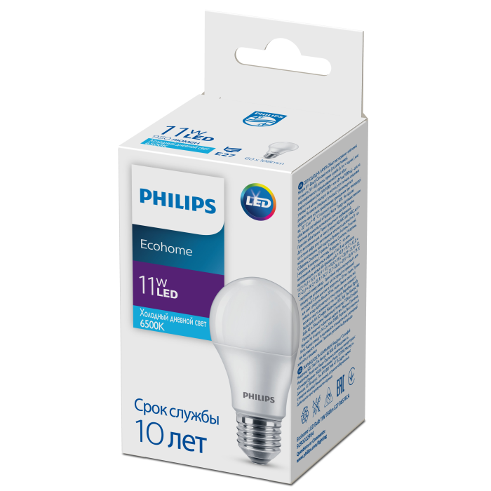 Лампа світлодіодна Philips Ecohome LED Bulb 11W 950Lm E27 865 RCA new