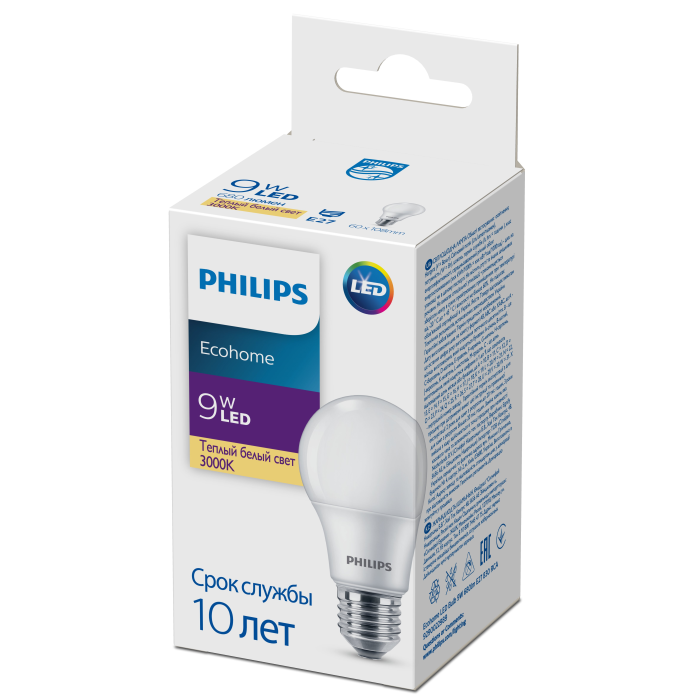Лампа світлодіодна Philips Ecohome LED Bulb 9W 680Lm E27 830 RCA