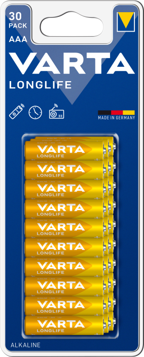 Батарейка VARTA LONGLIFE AAA BLI 30 ALKALINE