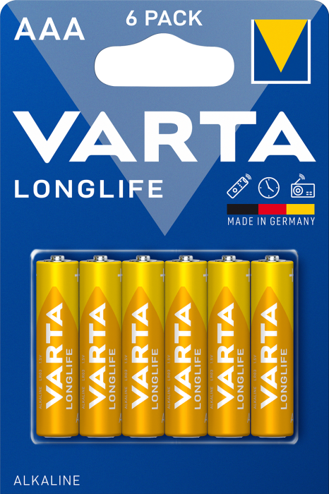 Батарейка VARTA LONGLIFE AAA BLI 6 ALKALINE