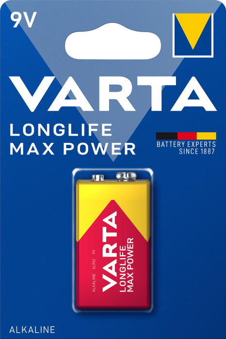 Батарейка VARTA LONGLIFE MAX POWER 6LR61 BLI 1 шт