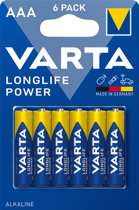 Батарейка VARTA LONGLIFE POWER AAA BLI 6 ALKALINE