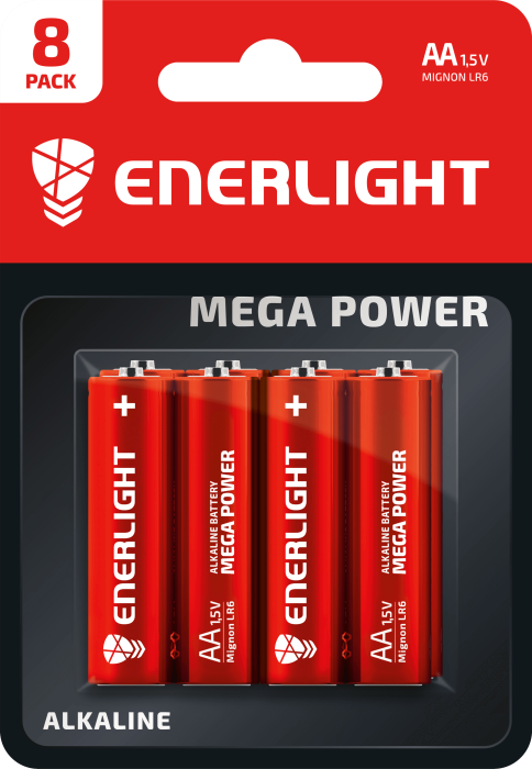 Батарейка ENERLIGHT MEGA POWER AA BLI 8