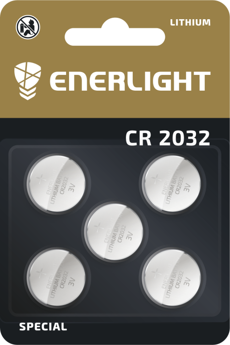 Батарейка ENERLIGHT LITHIUM CR 2032 BLI 5