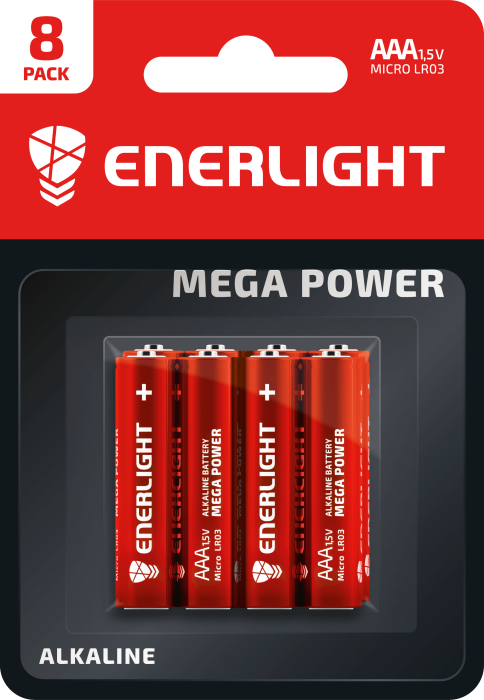 Батарейка ENERLIGHT MEGA POWER AAA BLI 8