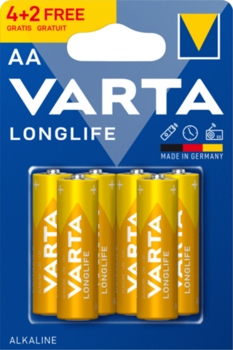 Батарейка VARTA LONGLIFE AA BLI 6 (4+2)
