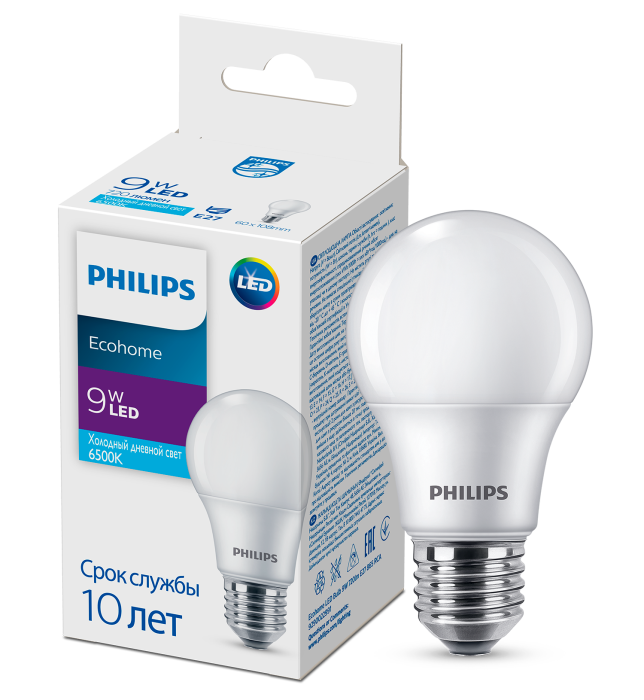 Лампа світлодіодна Philips Ecohome LED Bulb 9W 720Lm E27 865 RCA