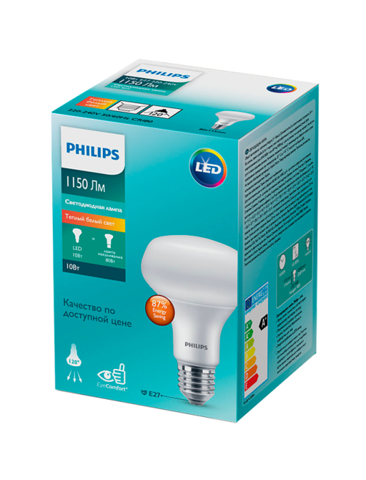 Лампа світлодіодна Philips ESS LEDspot 10W 1150Lm E27 R80 827