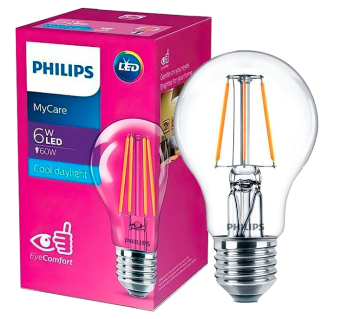 Лампа світлодіодна Philips LEDClassic 6-60W A60 E27 865 CL ND