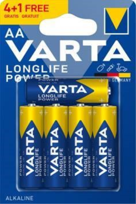 Батарейка VARTA LONGLIFE POWER AA BLI 5 (4+1)