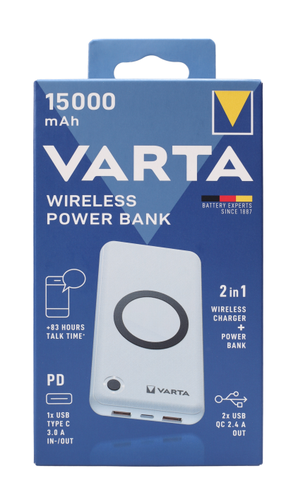 Павербанк VARTА WIRELESS 15000mAh