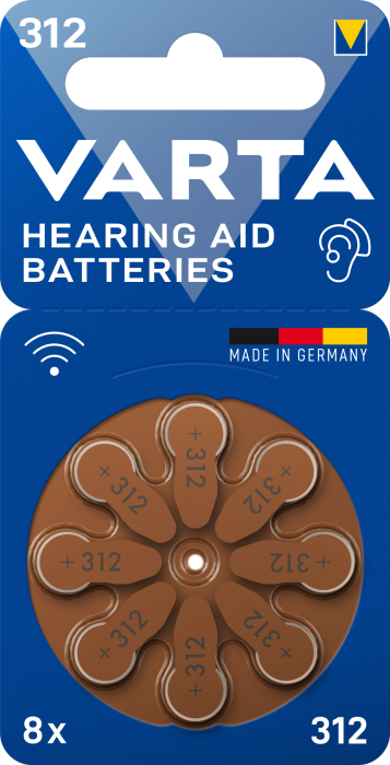 Батарейка VARTA Hearing Aid Batteries 312 BLI 8