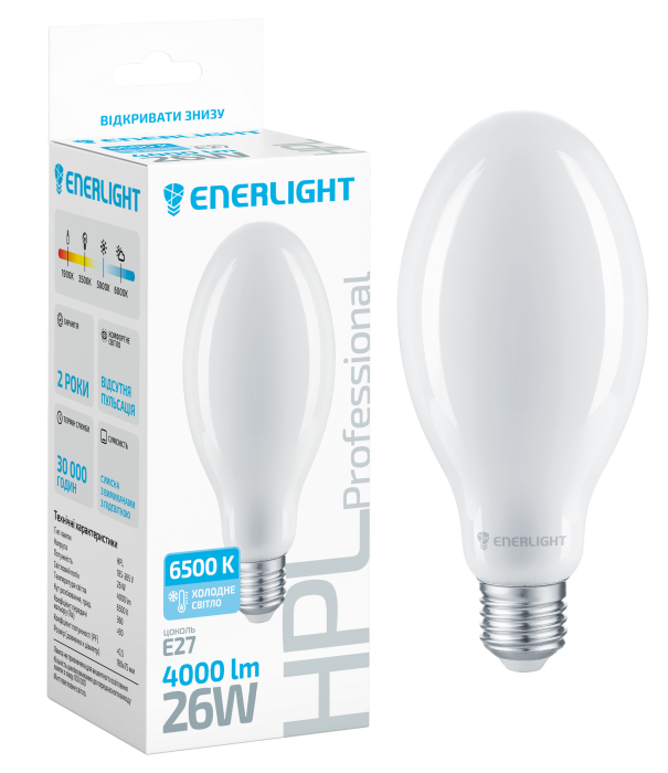 LED Лампа ENERLIGHT HPL Professional 26Вт 6500К Е27