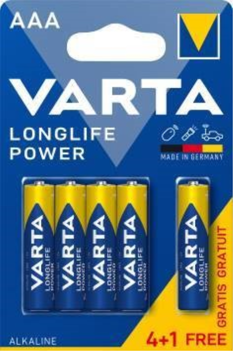 Батарейка VARTA LONGLIFE POWER AAA BLI 5 (4+1)