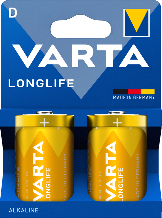 Батарейка VARTA LONGLIFE D BLI 2 (ES) шт