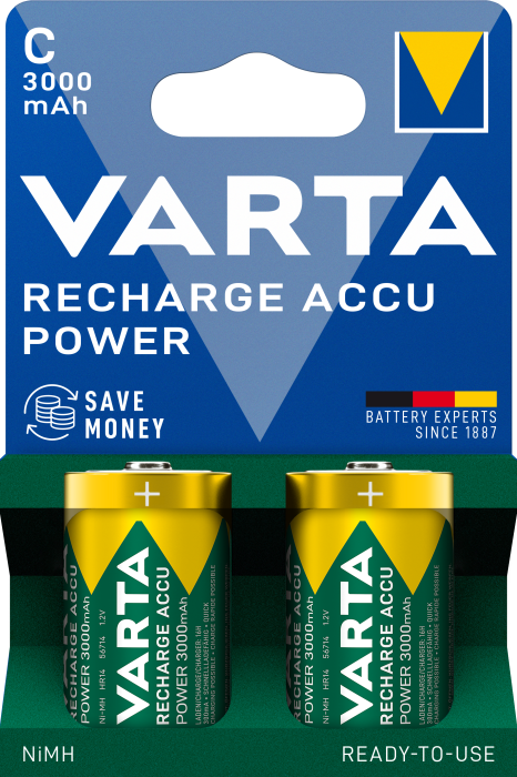 Акумулятор VARTA RECHARGEABLE C 3000mAh BLI 2 (ES)  шт