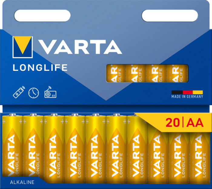 Батарейка VARTA LONGLIFE AA PACK 20 ALKALINE