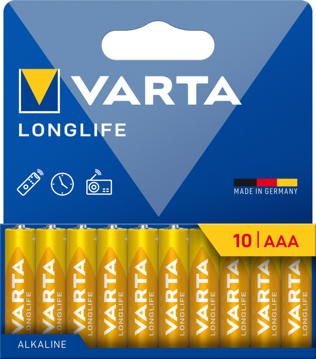 Батарейка VARTA LONGLIFE AAA PACK 10 ALKALINE