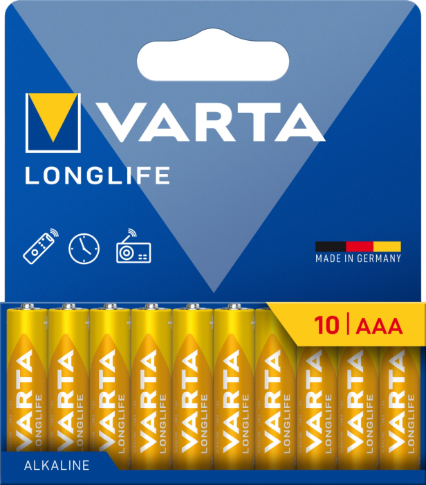 Батарейка VARTA LONGLIFE AAA BLI 10 ALKALINE