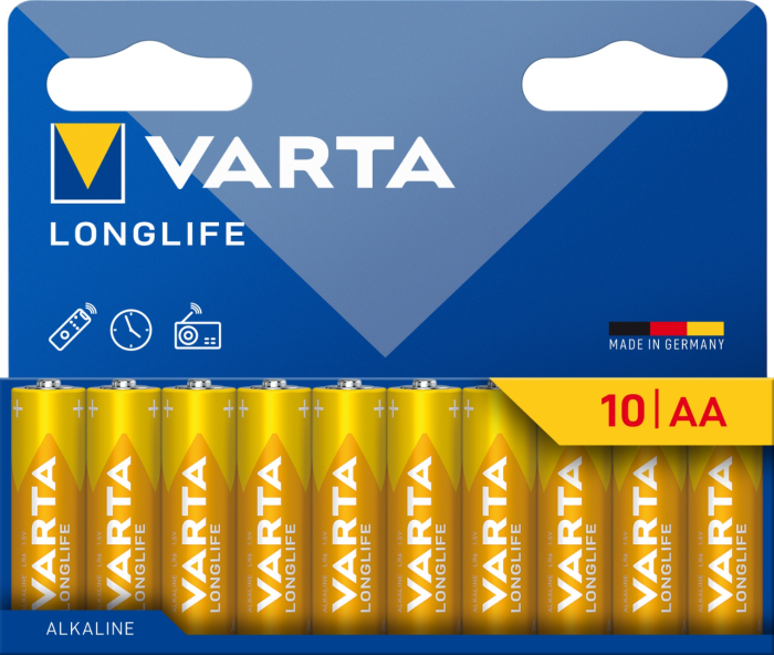 Батарейка VARTA LONGLIFE AA BLI 10 ALKALINE